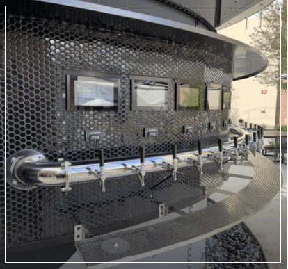 Outdoor, self service draft beer system designed and installed by A Head For Profits