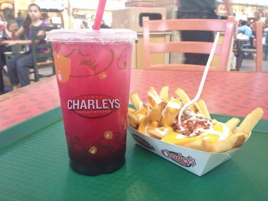 Blueberry lemonade and bacon, cheddar, and ranch fries