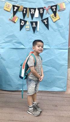 Today was my God son LimLim's first day of preschool 8/8/2018