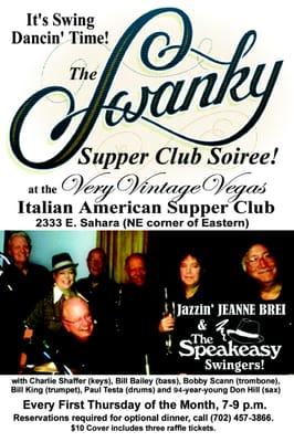 Join the Speakeasy Swingers every 1st & 3rd Thursdays at the Italian American Club for our Swanky Supper Club Soirees!