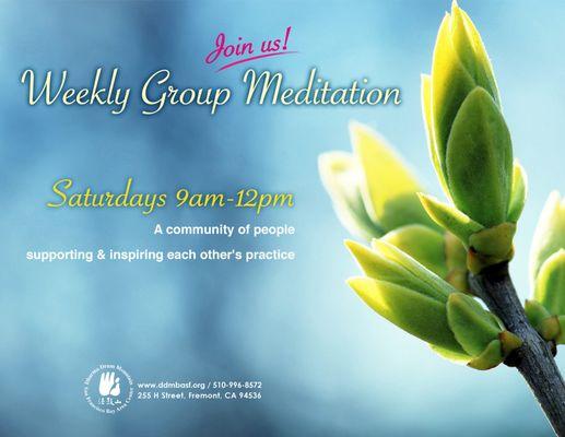 Weekly Group Meditation on every Saturday 9am-12pm. Open to beginners and all meditation practitioners. Free for all!