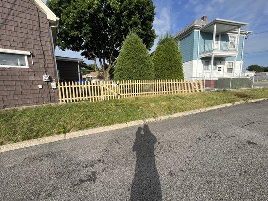 This is a simple, affordable, no dig fence we installed!