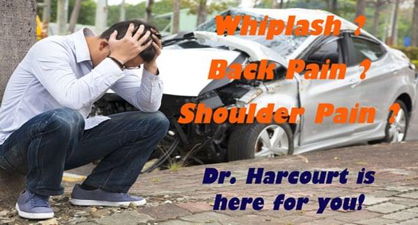 Auto Injury giving you back pain, shoulder pain or whiplash?  Dr. Harcourt is here for you | Coast Chiropractic Centers | For...