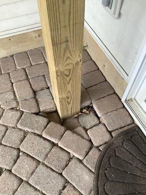 Left sinking brick pavers