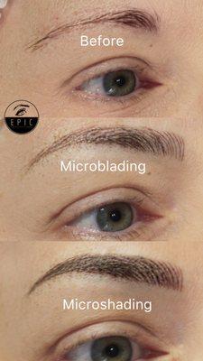 No Microblading, Microblading, Microshading