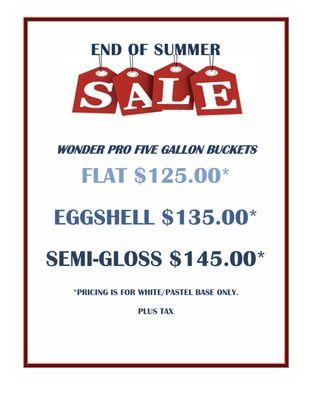 End of summer sale!!