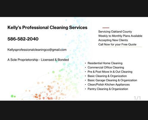 Kelly's Professional Cleaning Services