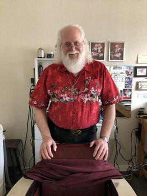 Santa JD Barron (Barber/Cosmetologist)
  Santa's Barber Shop 2021
 Located at:
 112 E. Main St., Rogue River, OR 97537