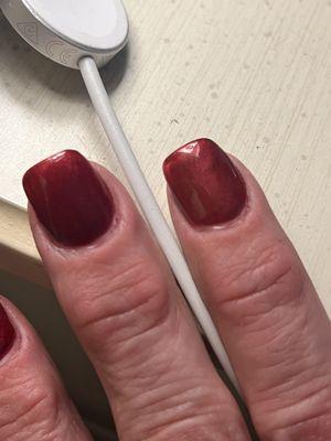 Gel around the cuticles and gel polish not smooth