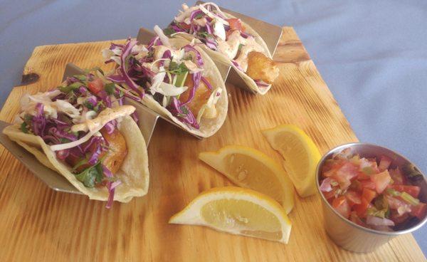 Deep fried fish tacos purple cabbage & pico... WoW!!