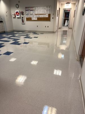 Stripped and Waxed VCT floor