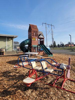 Some of the play equipment at the Lake Stevens Daycare and Preschool Center's playground