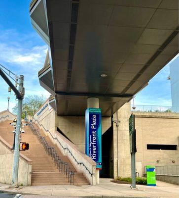 Signage and street side entrance