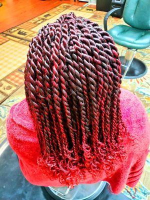 Senegalese Twist with curly ends