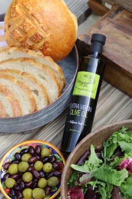 California Fresh Extra Virgin Olive Oil. From our groves to your table. We have OLIVE the good stuff