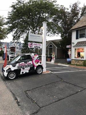 Look for the Salty Cow car in their parking lot.