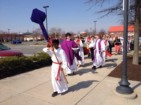 Palm Sunday Procession through Cascades Marketplace 2014