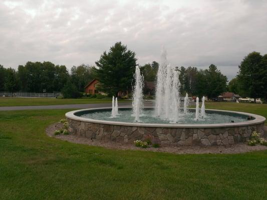 Water fountain at entry to LLRV Park