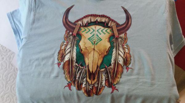 buffalo skull transfer for shirts