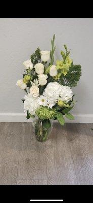 Custom sympathy arrangement $100 with tax and delivery