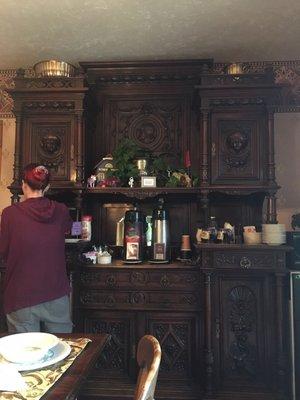 Beautiful old carved buffet.