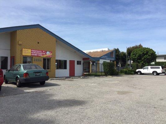 Front of daycare has secure entrance.