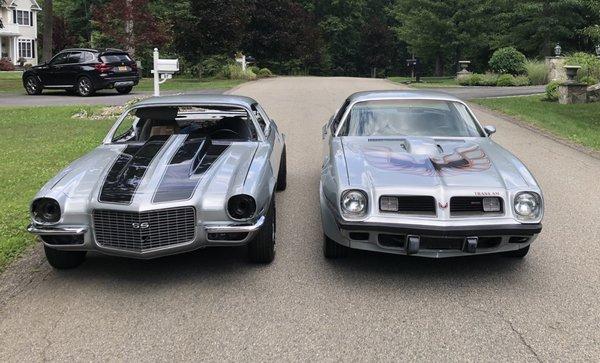 1971 Camaro and 1975 Trans Am restored by Cas