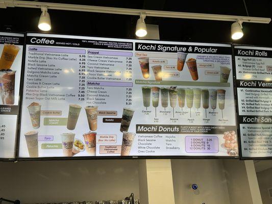 milktea (boba) /coffee menu