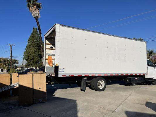 Our Truck equipped with at least 10 Wardrobe boxes each.