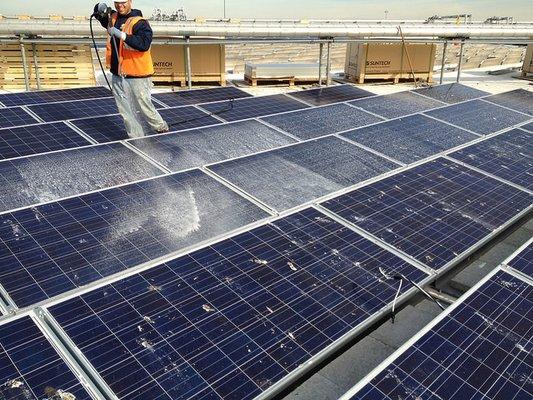 Solar panel cleaning