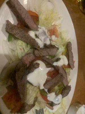 Steak salad. Not great but editable.