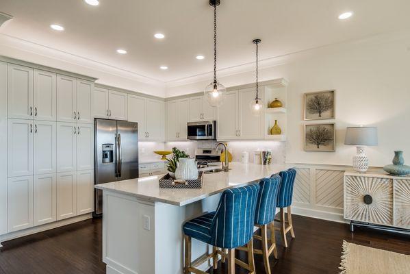 Relocated kitchen, added storage and workspace, accent lighting and updated features with perfect functionality--Vienna, VA