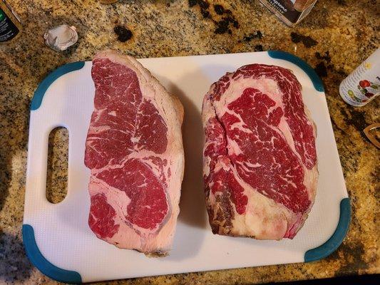 New York Strip and Ribeye