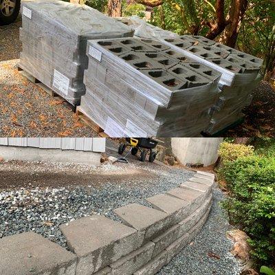 Outdoor retaining walls