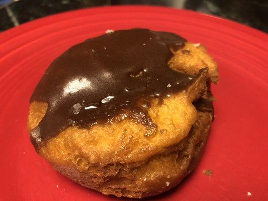 Vanilla Custard-Filled, Chocolate-Frosted Donut!