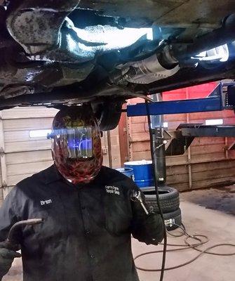 Welding up a custom exhaust job