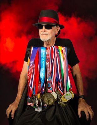 2 Marathons, numerous Sprint Triathlons, Swimming. Running, California Senior Games & many local fund raising events.