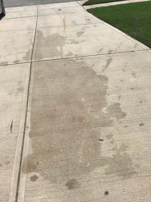 A Customer's concrete area before cleaning.