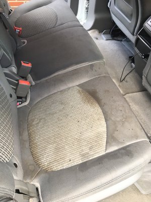 Car upholstery before cleaning