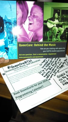 Working on some more GLBT workshop bookings! www.queenearth.com/queercore