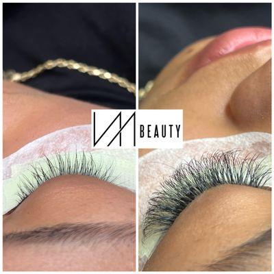 Before and after volume fan lashes