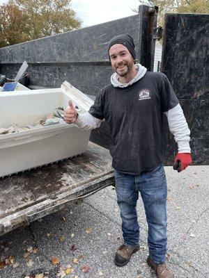 Dumpsters loaded in South Bend, Indiana.