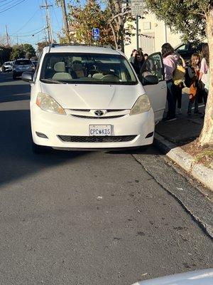 Another day pulling to the school gate on the wrong side of the street. Almost hit me head on!