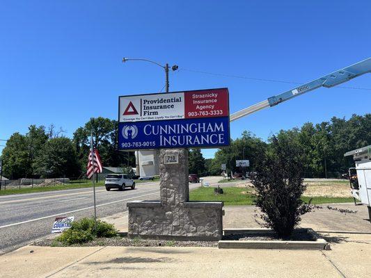 Sign installed at our new location