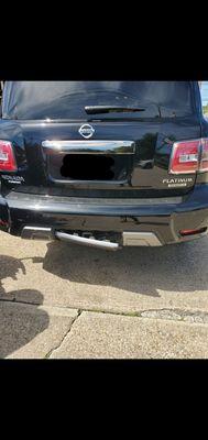 Rear bumper damage