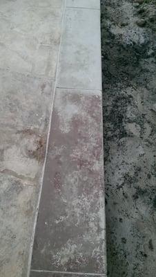 Sanblasted concrete (top) to remove ugly stained concrete