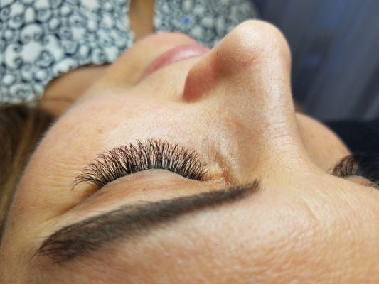 After photo of light Russian Volume lashes