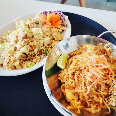 Spicy fried rice & Pad thai