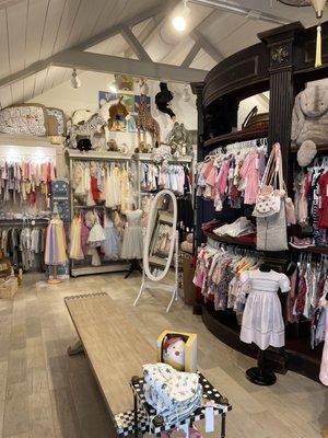 View of our wonderful collection of baby and childrens' clothes and accessories!