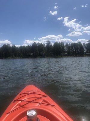 Kayaking on the beautiful lake